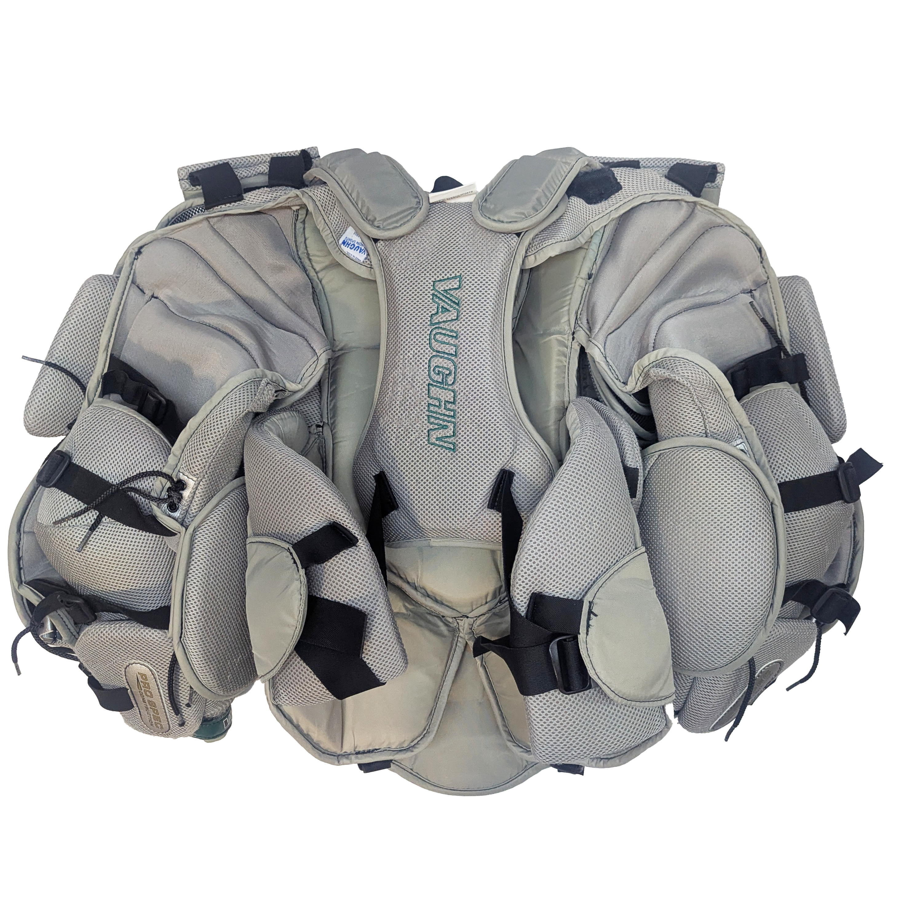 Vaughn Ventus SLR2 Pro Carbon – Plastron de gardien de but Pro Stock d'occasion (gris/vert)